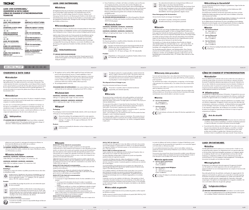 Page 1 de la notice Manuel utilisateur Tronic TCAAG B2