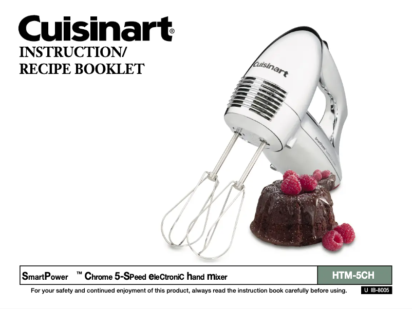 Page n°1 - Manuel utilisateur Cuisinart SmartPower HTM-5CH