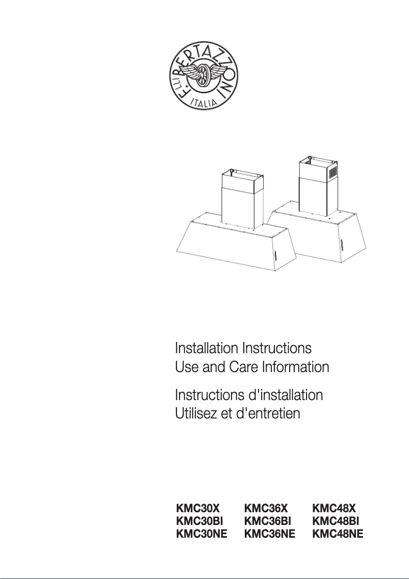 Page 1 de la notice Guide d'installation Bertazzoni KMC48NE
