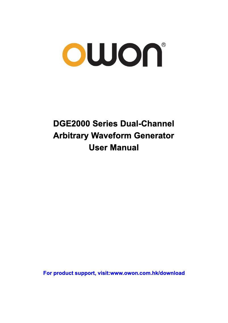 Page 1 de la notice Manuel utilisateur Owon DGE2000