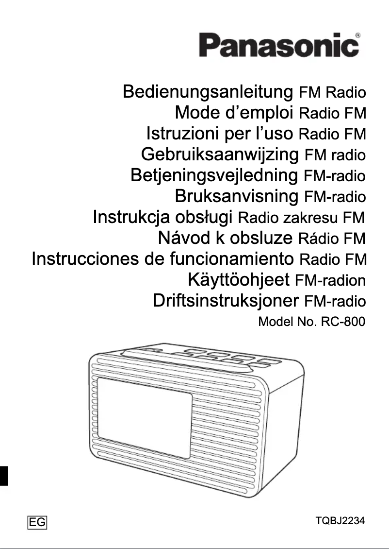 Page n°1 - Manuel utilisateur Panasonic RC-800
