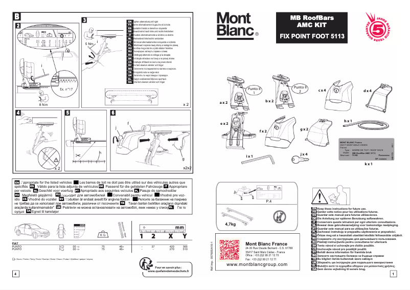 Page 1 de la notice Manuel utilisateur Mont Blanc AMC 5113