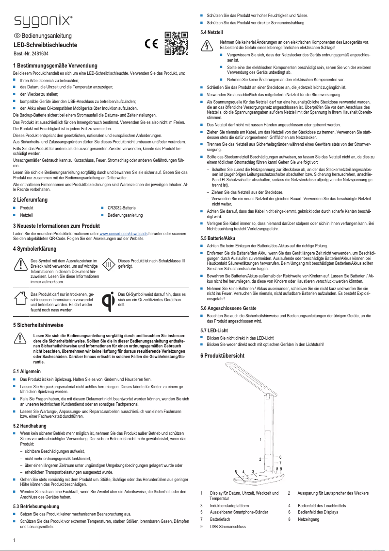 Page 1 de la notice Manuel utilisateur Sygonix TX26C
