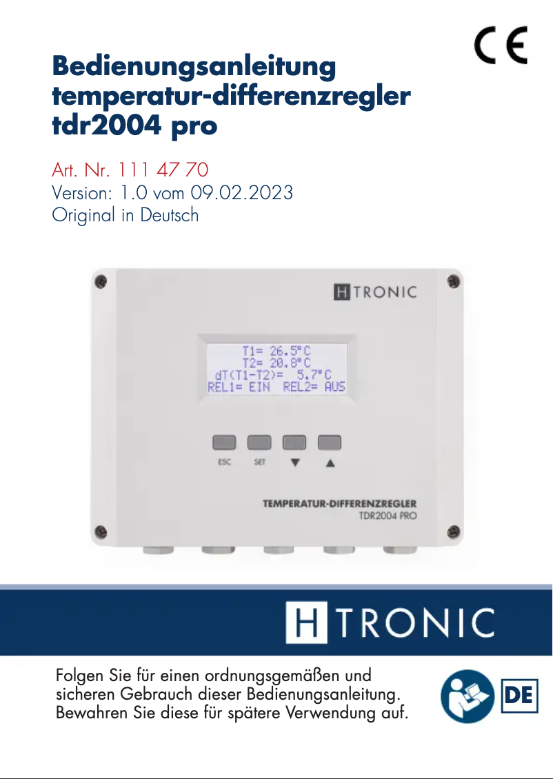 Page n°1 - Manuel utilisateur H-Tronic tdr2004 pro