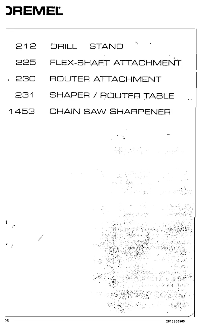 Page 1 de la notice Manuel utilisateur Dremel 225 Flex Shaft Attachment