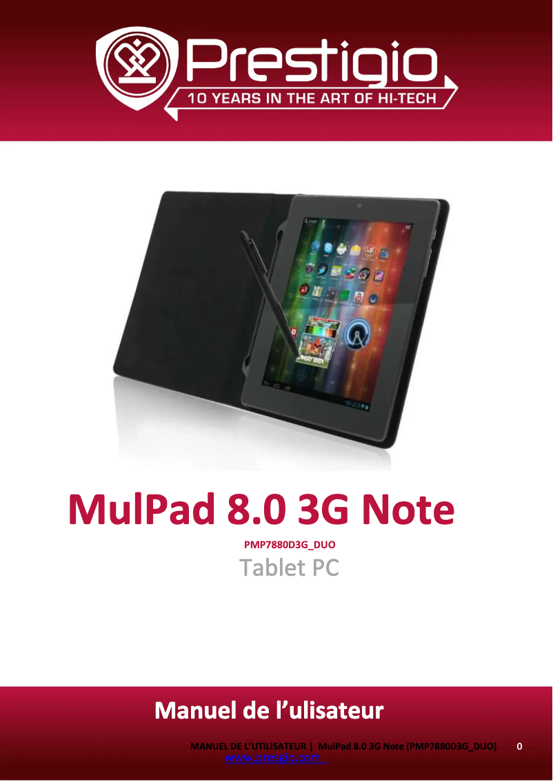 Page n°1 - Manuel utilisateur Prestigio MultiPad 7880 Duo