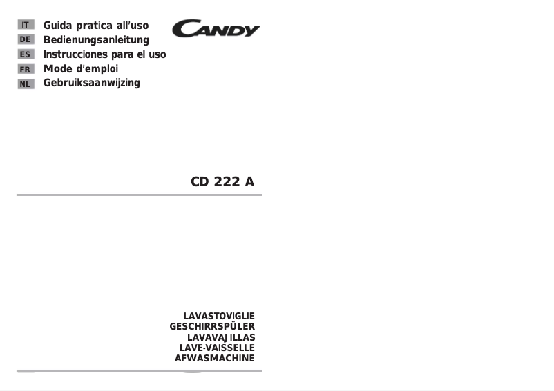 Page 1 de la notice Manuel utilisateur Candy CD 222A/1-S