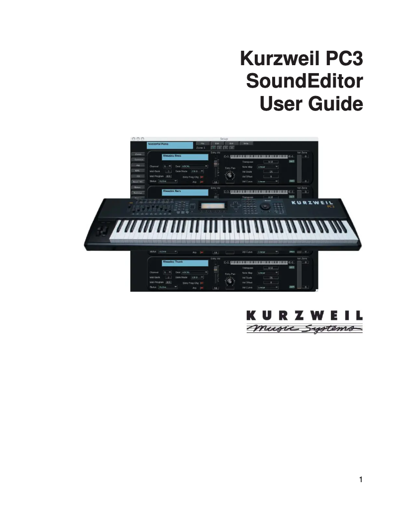 Page n°1 - Manuel utilisateur Kurzweil ARTIS