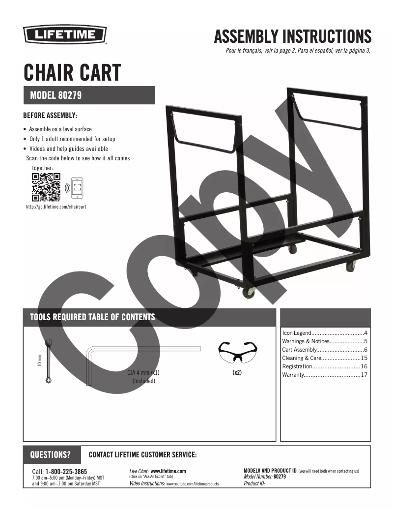 Page n°1 - Manuel utilisateur Lifetime 80279