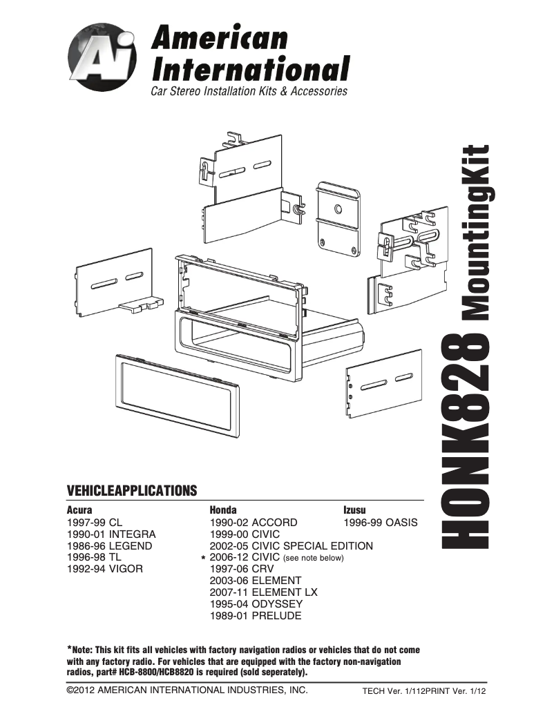 Page n°1 - Manuel utilisateur American International HONK828