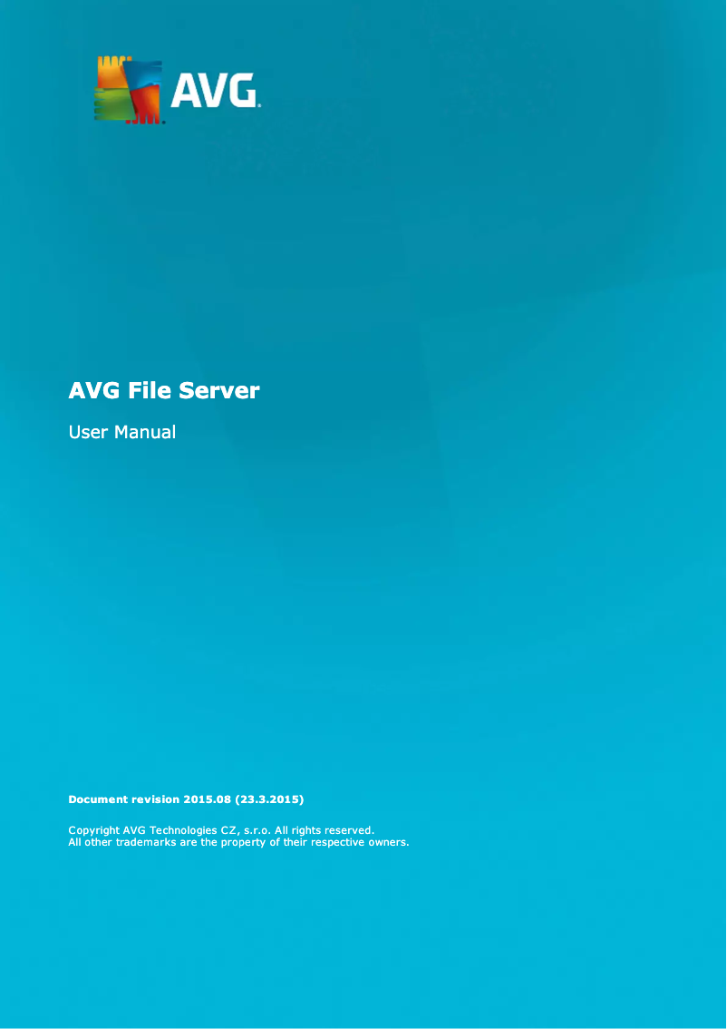 Page n°1 - Manuel utilisateur AVG File Server 2016