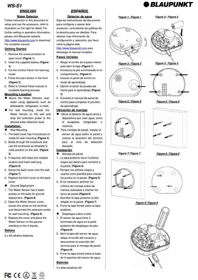Page 1 de la notice Manuel utilisateur Blaupunkt WS-S1