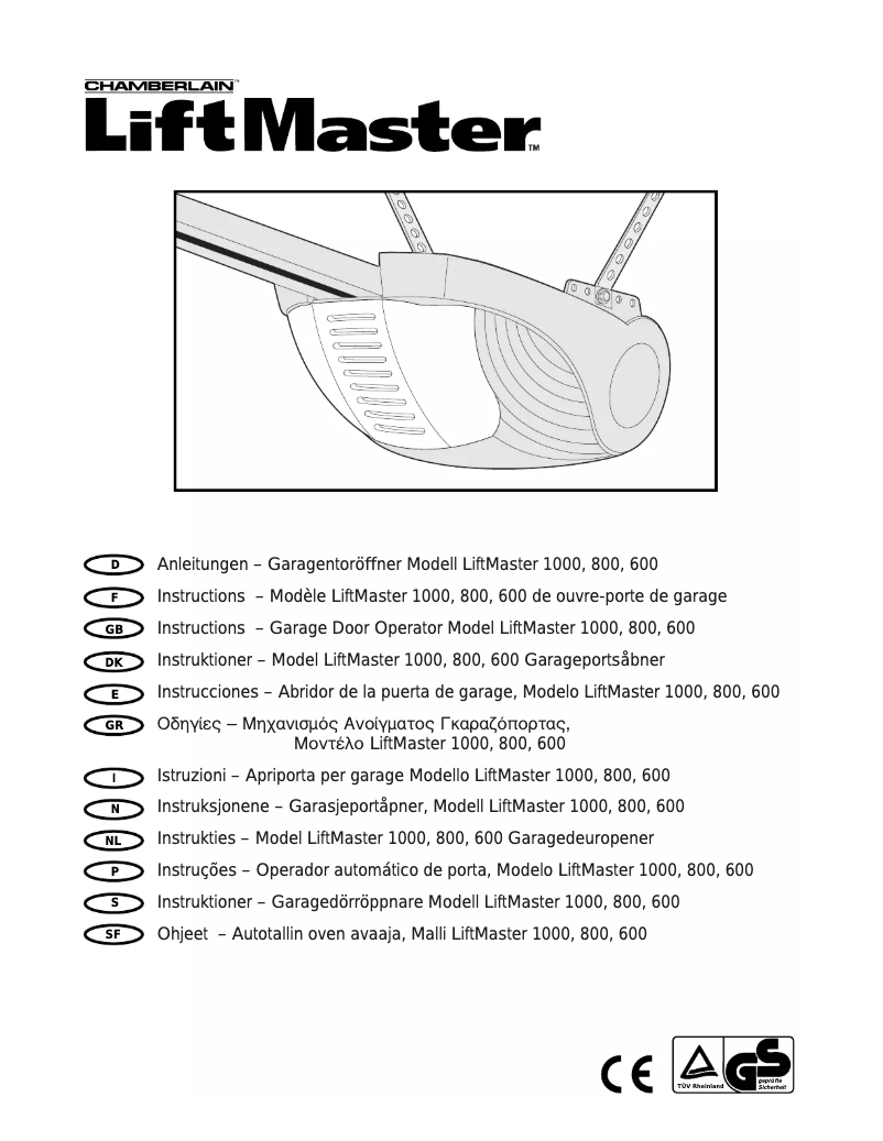 Página 1 del manual Manual de usuario Chamberlain Liftmaster 1000