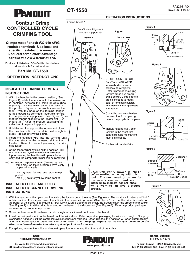 Página 1 del manual Manual de usuario Panduit CT-1550