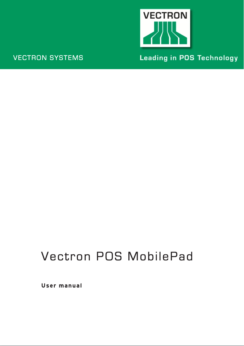 Page n°1 - Manuel utilisateur Vectron POS MobilePad