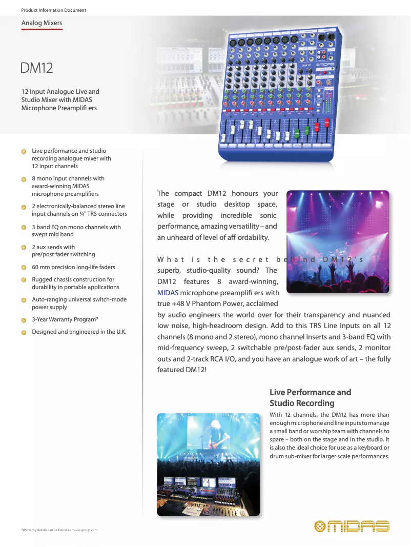 Image de la première page du manuel de l'appareil DM12