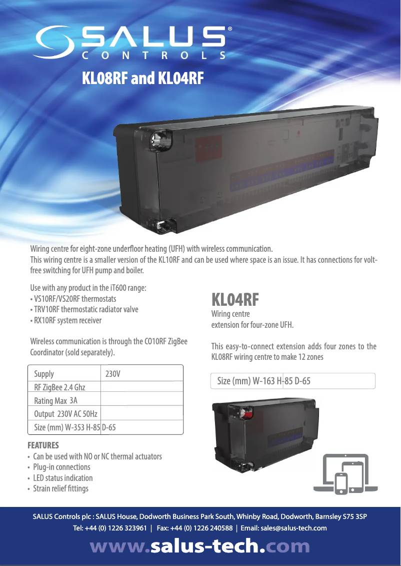 Página 1 del manual Ficha técnica Salus KL04RF