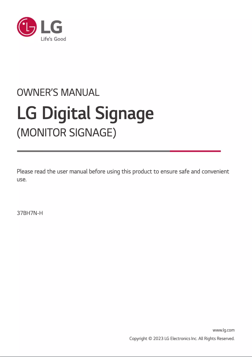 Image de la première page du manuel de l'appareil 37BH7N-H