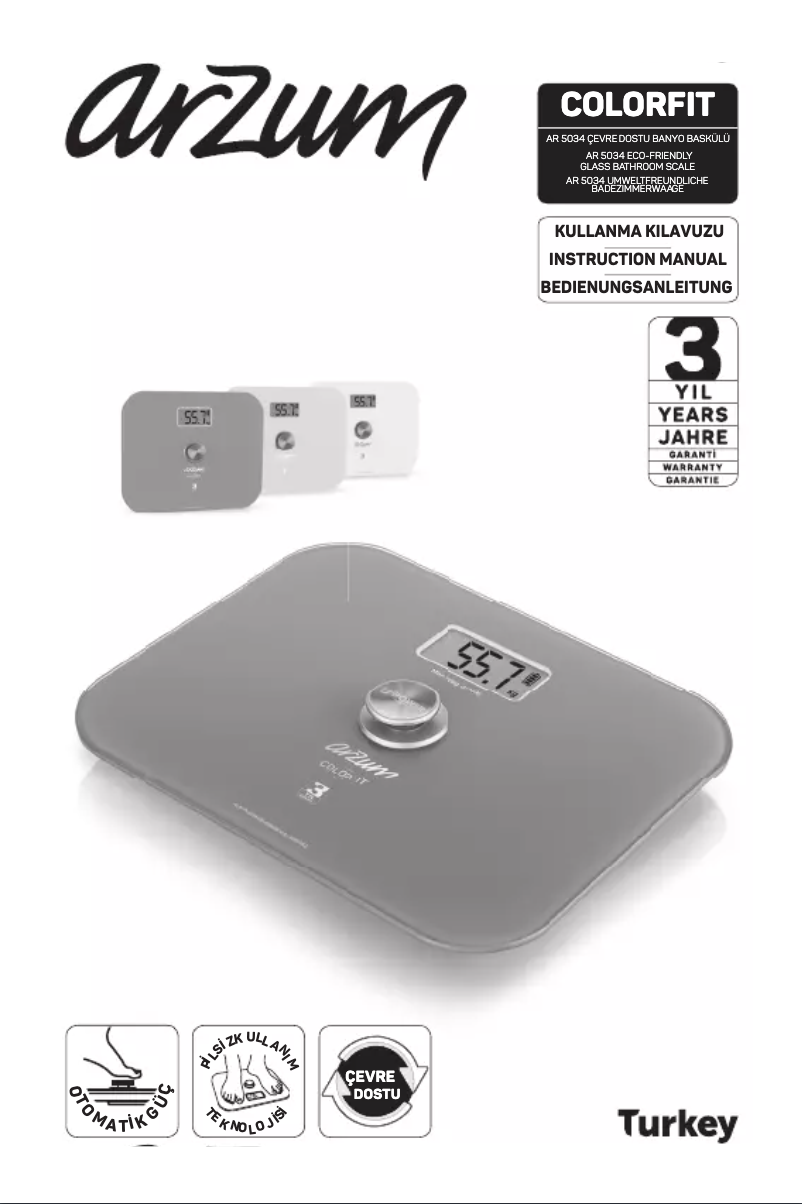 Page n°1 - Manuel utilisateur Arzum AR5034