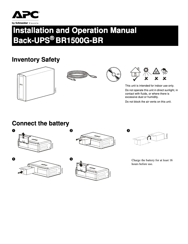 Page 1 de la notice Manuel utilisateur APC BR1500G-BR