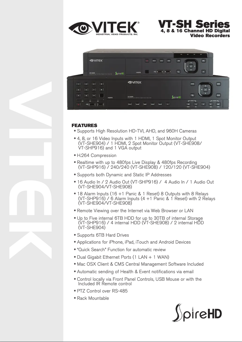 Page 1 de la notice Manuel utilisateur Vitek VT-SHE908