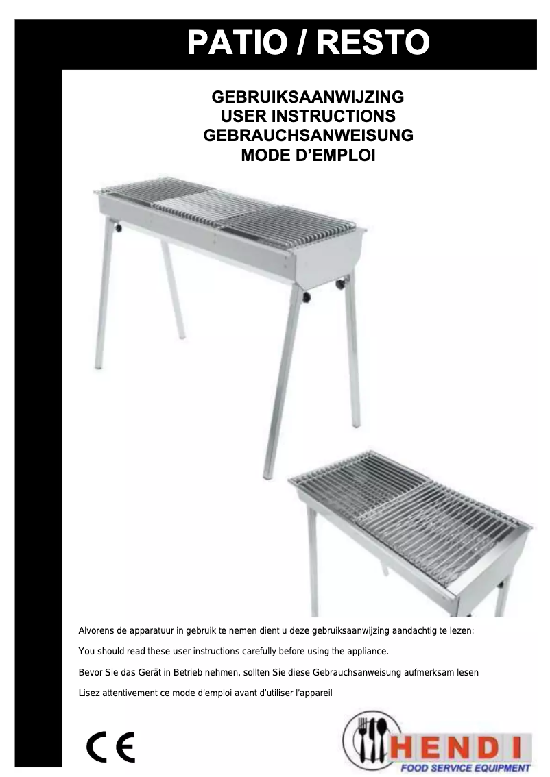 Page n°1 - Manuel utilisateur Hendi Patio