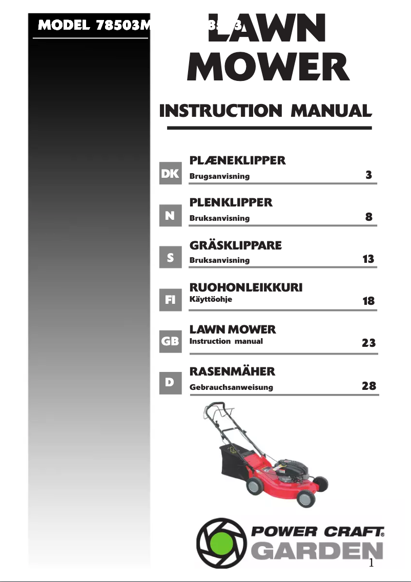 Page 1 de la notice Manuel utilisateur Power Craft 78503