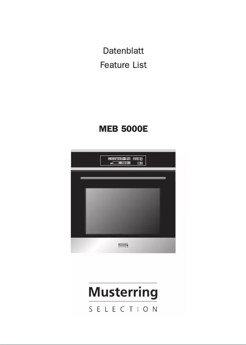 Page n°1 - Manuel utilisateur Küppersbusch MEB 5000E