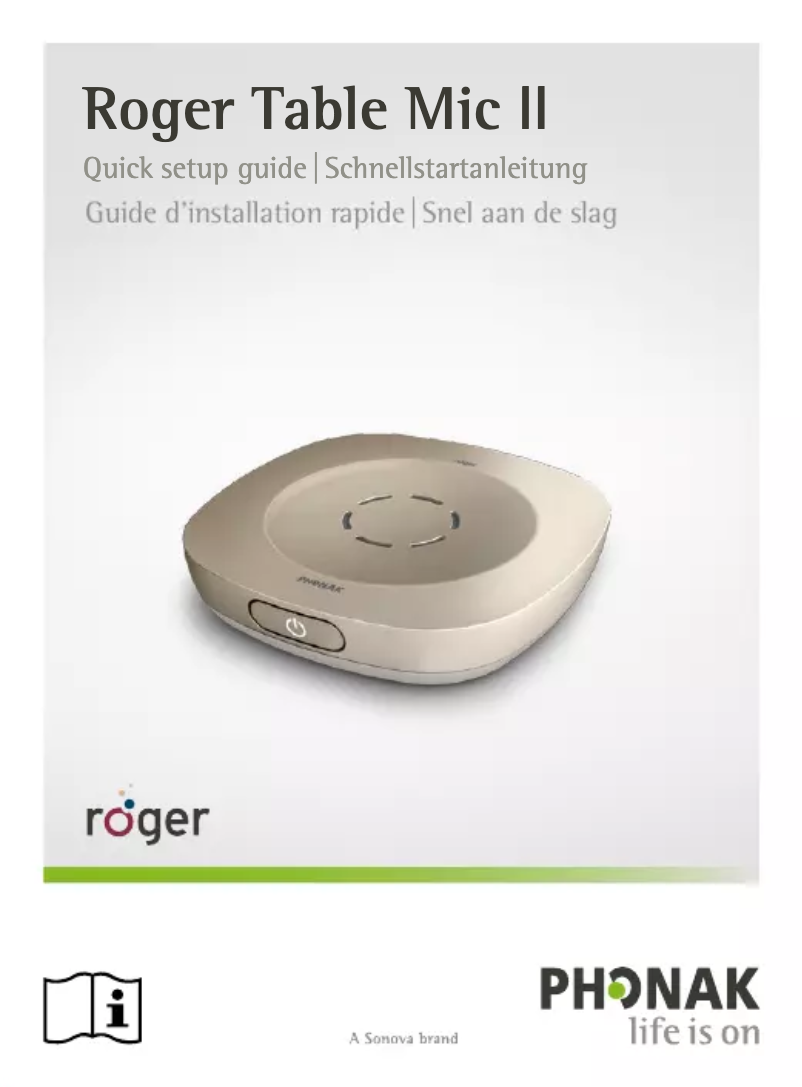 Page 1 de la notice Manuel utilisateur Phonak Roger Table Mic II