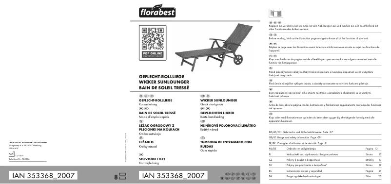 Page 1 de la notice Manuel utilisateur Florabest IAN 353353