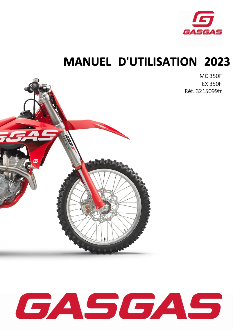Image de la première page du manuel de l'appareil EX 350F (2023)