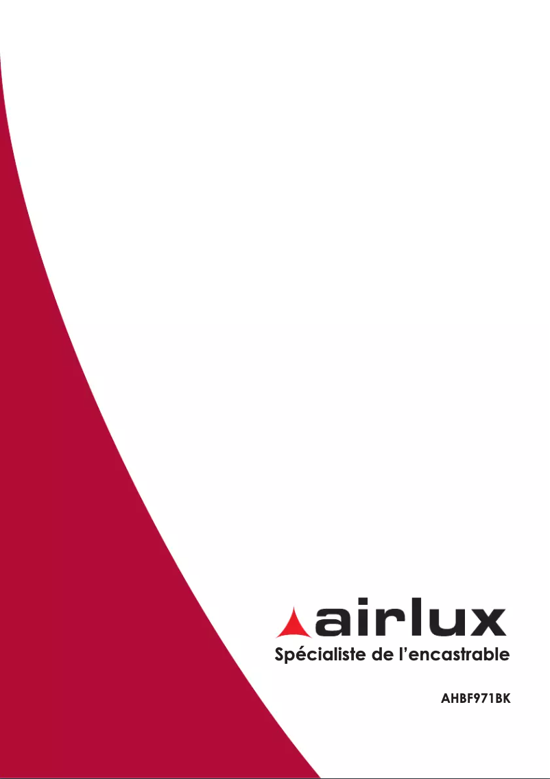 Page 1 de la notice Manuel utilisateur Airlux AHBF971BK