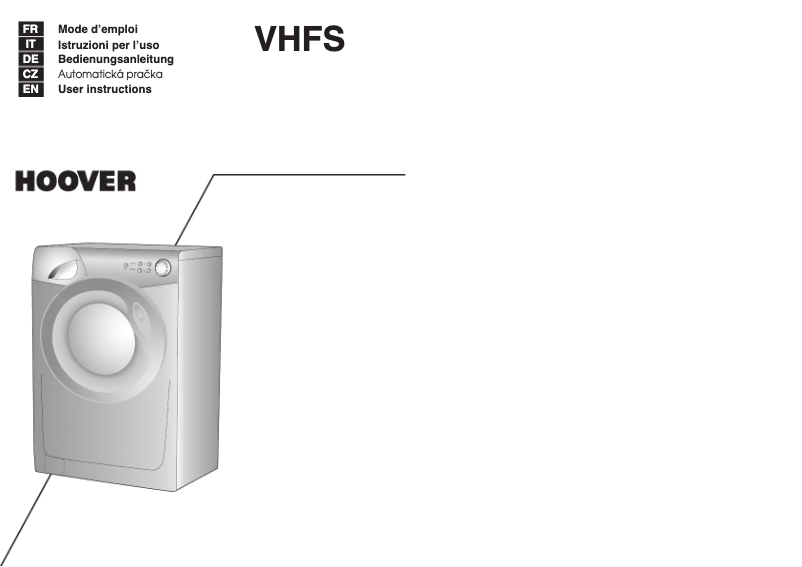 Page 1 de la notice Manuel utilisateur Hoover VHFS 608-30