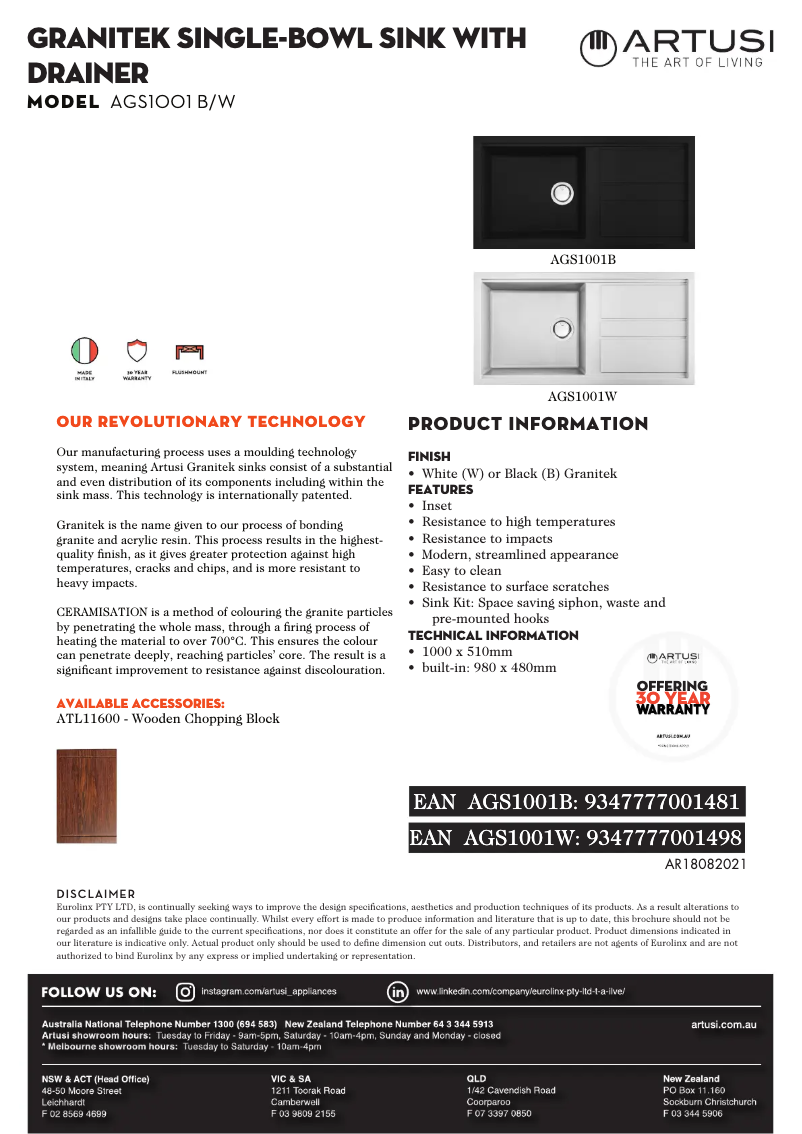 Image de la première page du manuel de l'appareil AGS1001W