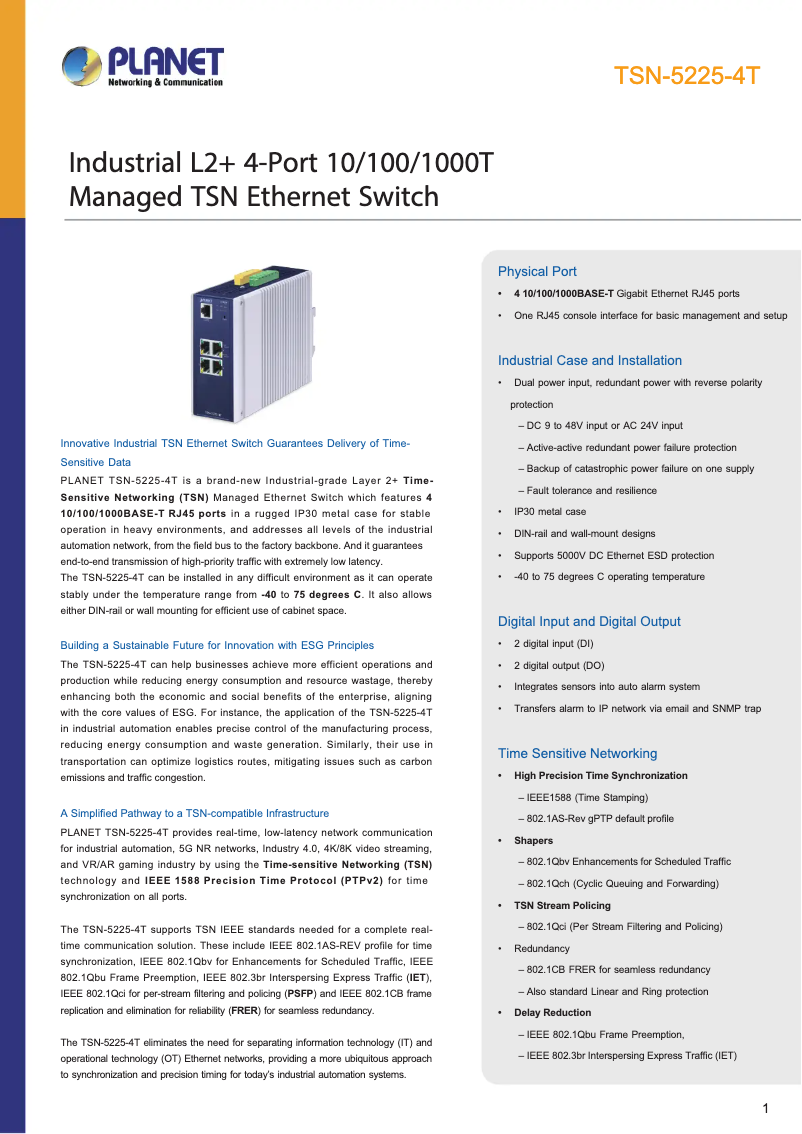 Image de la première page du manuel de l'appareil TSN-5225-4T