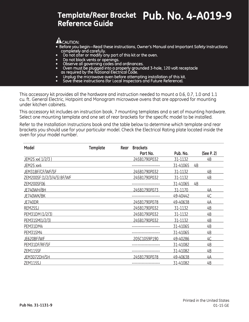 Image de la première page du manuel de l'appareil JXA019K