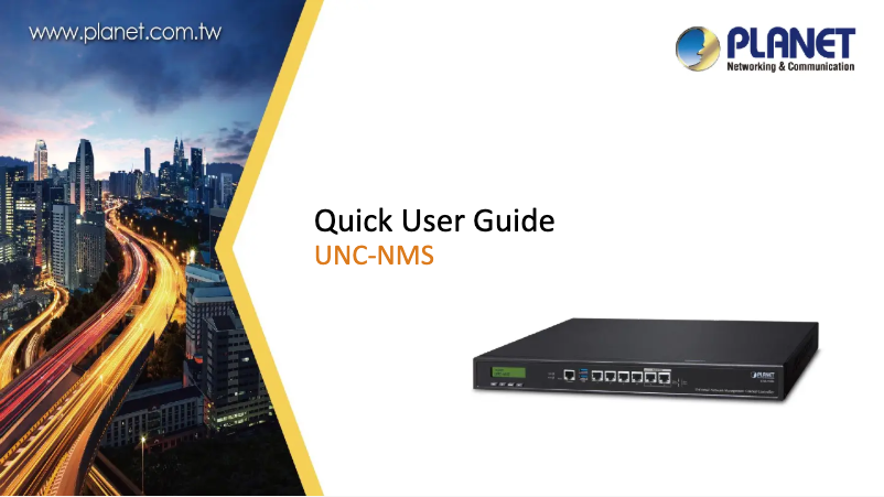 Imagen de la primera página del manual del dispositivo UNC-NMS