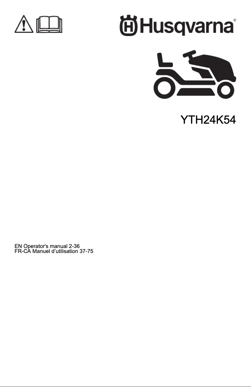 Page n°1 - Manuel utilisateur Husqvarna YTH24K54
