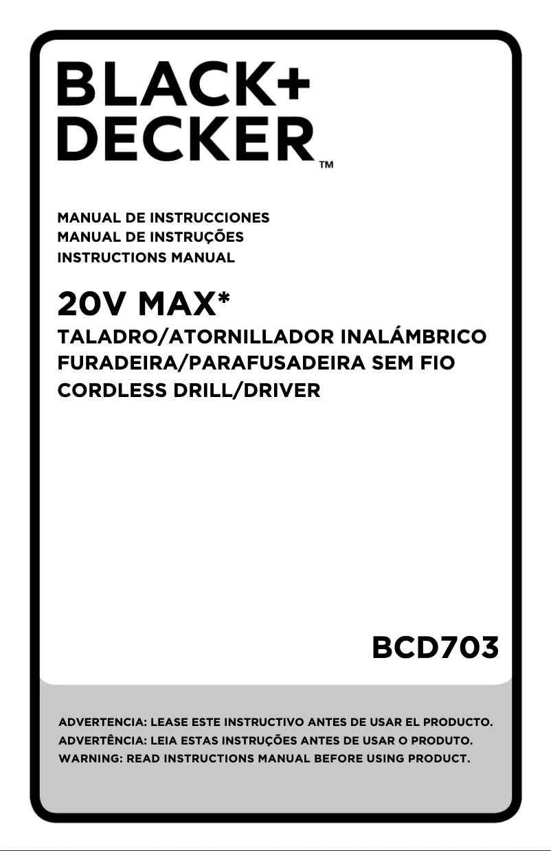 Image de la première page du manuel de l'appareil BCD703