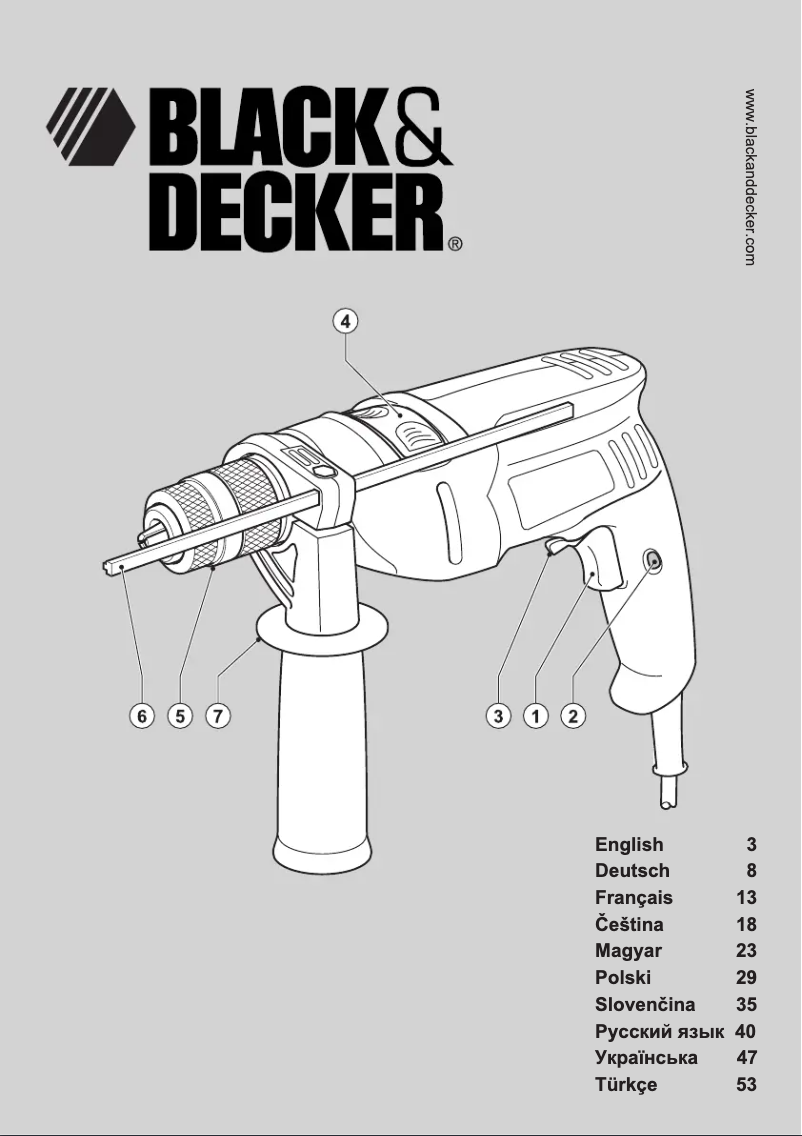 Page 1 de la notice Manuel utilisateur Black & Decker KR55CRE