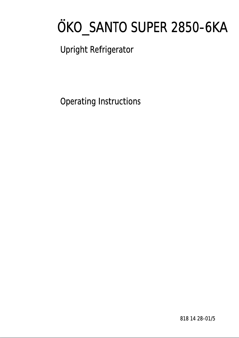 Page n°1 - Manuel utilisateur AEG Santo 2850-6KA