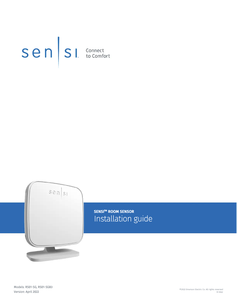 Page 1 de la notice Manuel utilisateur Emerson Sensi RS01-SG