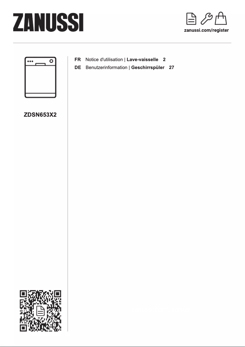 Image de la première page du manuel de l'appareil ZDSN653X2