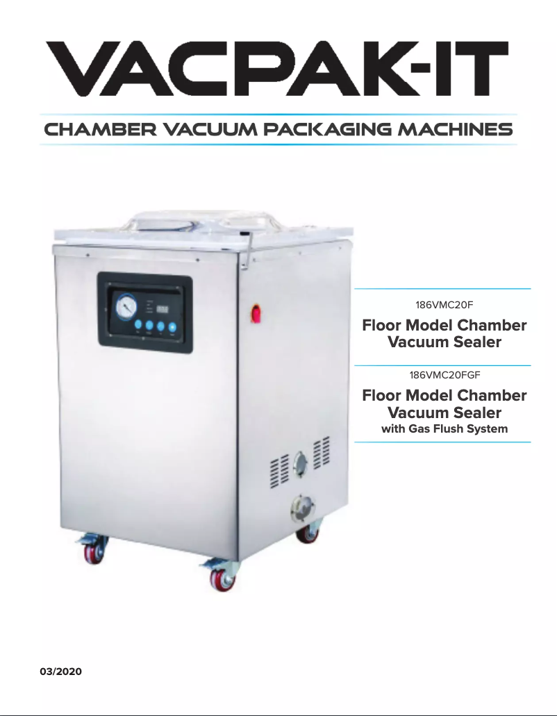 Page n°1 - Manuel utilisateur VacPak-It VMC20F