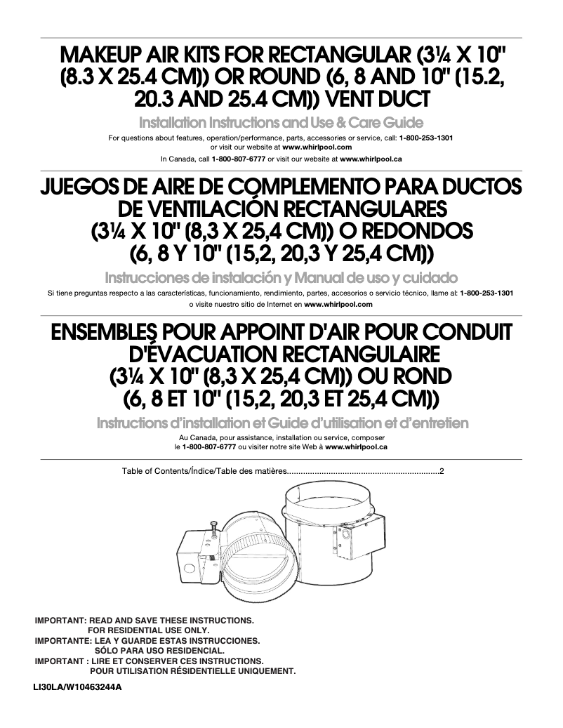 Page n°1 - Manuel utilisateur Maytag W10446914