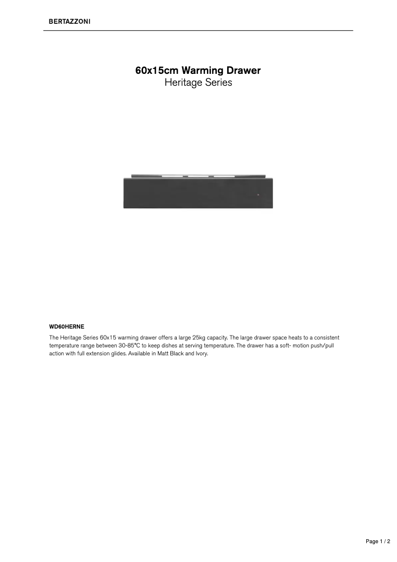 Image de la première page du manuel de l'appareil WD60HERNE