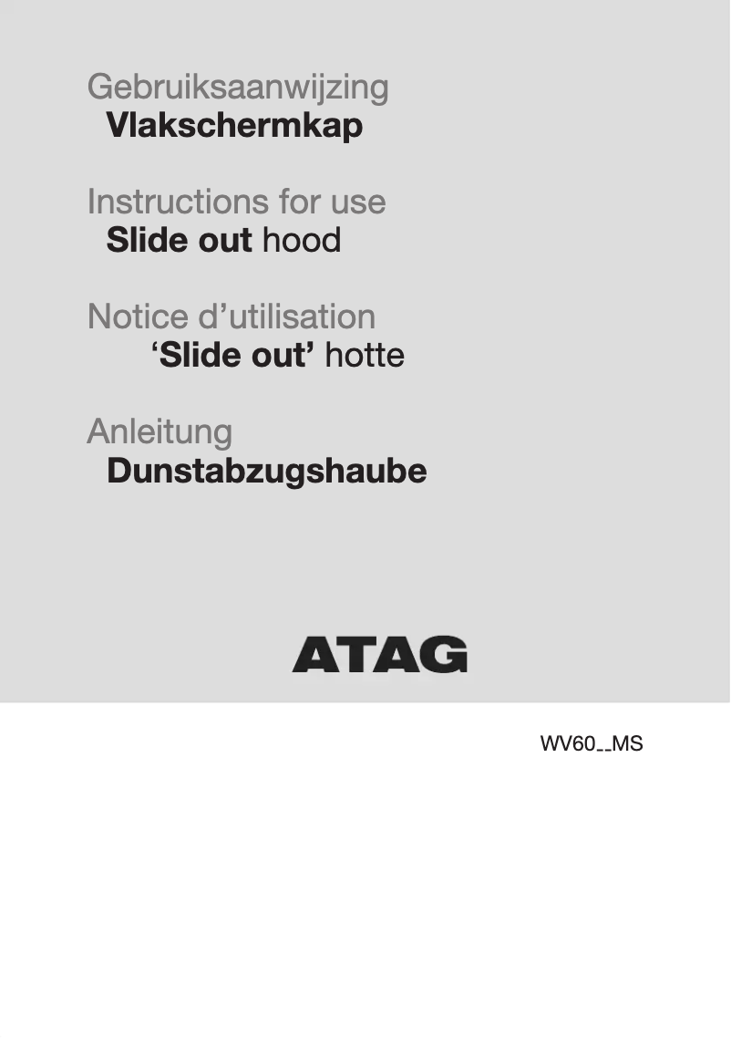 Page n°1 - Manuel utilisateur Atag WV6092MS