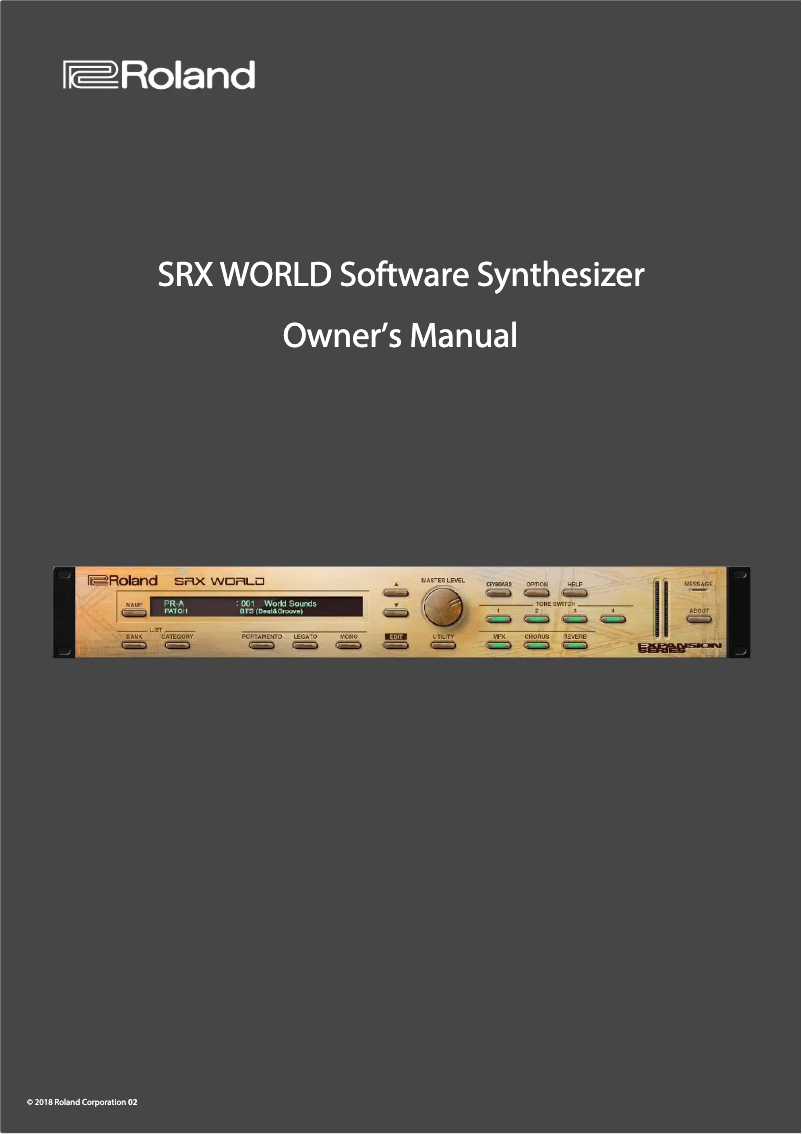 Page n°1 - Manuel utilisateur Roland SRX WORLD