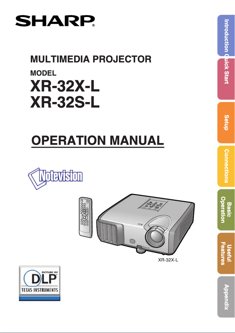 Image de la première page du manuel de l'appareil XR-32S-L