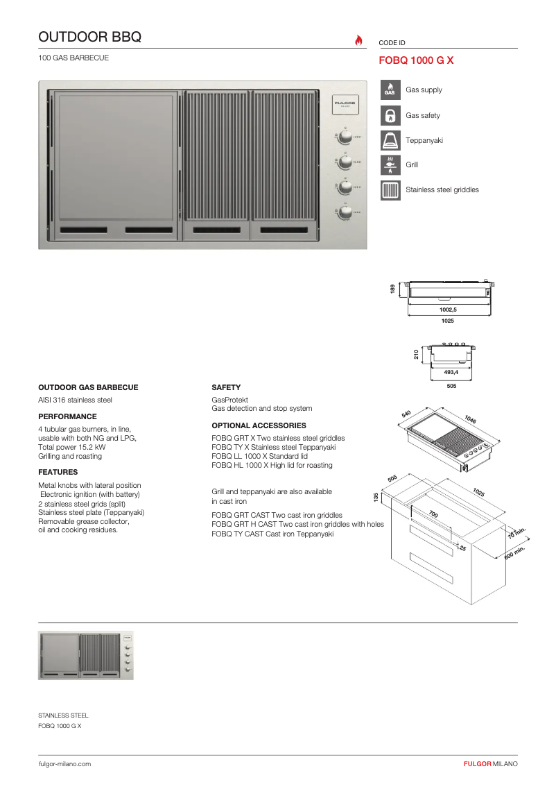 Image de la première page du manuel de l'appareil FOBQ 1000 G X